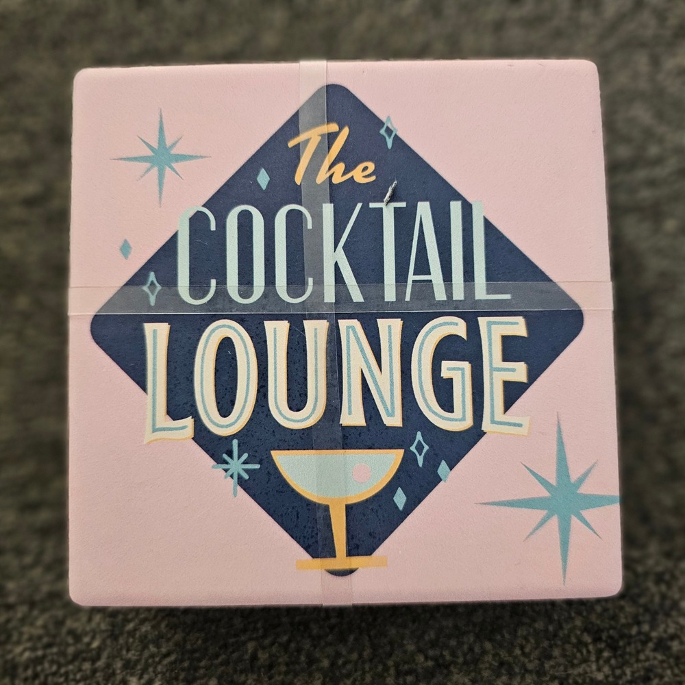 Fig and Fern The Cocktail Lounge Set of Four Assorted Coasters New cork bottoms